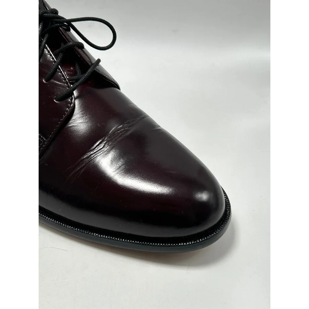 Bostonian Derby Shoes Mens 10 Burgundy Leather Plain Toe Dress Shoes